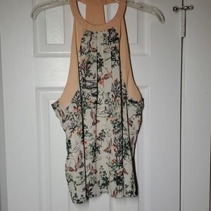 H&M halter style tank top tropical print